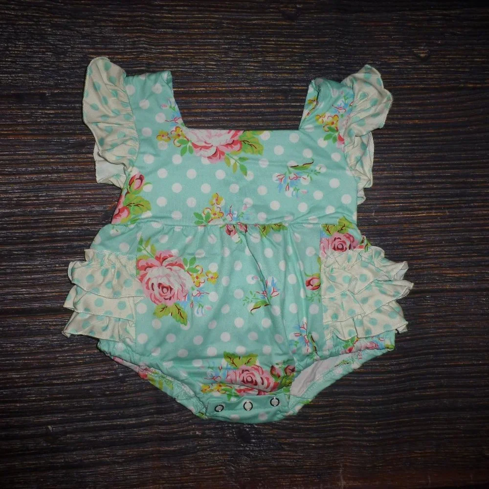 Baby Girls Floral Ruffle Romper Jumpsuit